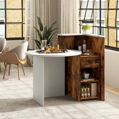 Reception Desk Front Counter Desk 120x70x100cm-White - Image 1 of 4