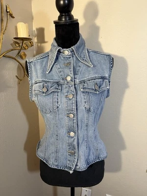 Chaleco Denim GUESS Vintage Años 90 Hecho en EE. UU. Azul Jean Mujer’s Mediano ¡¡Envío Rápido!!! Foto 1 de 4