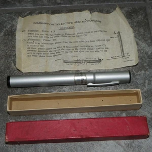 Vtg 6" Pen-Scope Combo Mini Telescope & Microscope-Original Box & Instructions - Picture 1 of 7