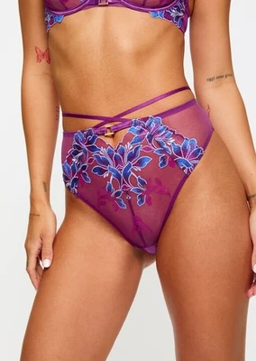Ann Summers Flor Nocturna Cintura Alta Brasileña Talla 16 Púrpura Oscuro PVP £19 Foto 1 de 4