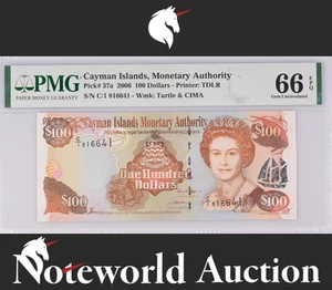Cayman Islands 100 Dollars 2006 P 37a UNC PMG 66 EPQ 2nd TOP POP - Picture 1 of 4