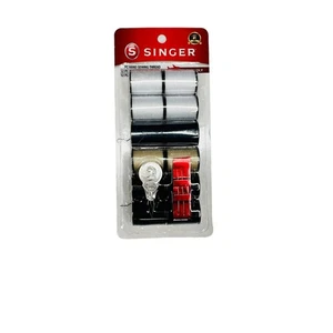 SINGER Hand Sewing Thread 12 Spools Needles & Threader Assorted Colors Polyester - Picture 1 of 8