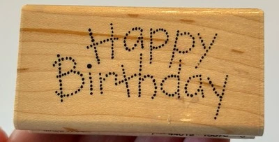 Stampendous HAPPY BIRTHDAY DOTS Wood Mount Rubber Stamp - Image 1 of 3