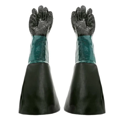 IVWNNN 23.6" Rubber Sand blast Cabinet Gloves for Abrasive Blasting and Sandblast Ca...