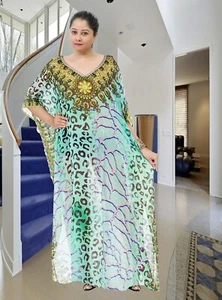 Animal Print Kaftan for shorties Plus size sequin kaftan Resort wear kaftan - Picture 1 of 2