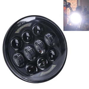 Black 5-3/4'' 5.75" inch 80W LED Motorcycle Headlight Halo High Low Beam 4800LM - Foto 1 di 12