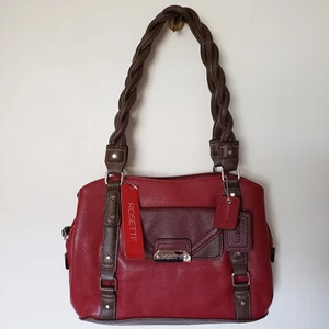 Rosetti Callie Four Poster Satchel Bag NWT - Braided Handles ~ Cardinal $69 NWT - Picture 1 of 9