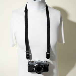 Black Cotton Camera Strap 26-50" w/ Peak Design Anchors Handcrafted - Picture 1 of 10