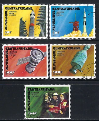 Central African Empire  - 1976 5v. CTO NH • Apollo-Soyuz • Space • Spaceships - Image 1 of 3