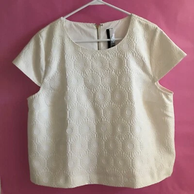 Blusa corta Kensie manga corta con cremallera trasera, talla XL Foto 1 de 3