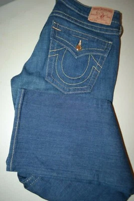 True Religion Women's Billy Straight Pocket Flaps Gem Blue Jeans Sz 30x33 - Image 1 of 4