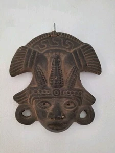 Masque Maya Précolombien Statue En Terre Cuite   - Picture 1 of 5
