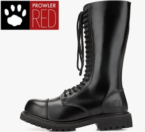 PROWLER GENUINE BLACK LEATHER BOOTS 20 HOLE LACEABLE RANGER BOOT GAY SIZE 8 - 12 - Picture 1 of 8