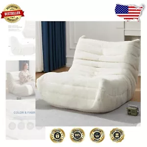 Stylish Giant Bean Bag Chair with Faux Fur - Perfect for Lounging & Gaming - Picture 1 of 10
