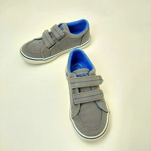 Sperry Kinder Top-Sider Turnschuhe Junior Stoff Schuhe Haken/Schlaufe grau & blau 9,5M - Bild 1 von 9