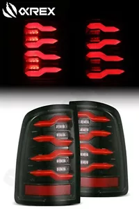 AlphaRex Luxx Black-Red LED Taillights for 2010-2018 Dodge Ram 1500/2500/3500 - Picture 1 of 12