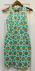 Robe extensible turquoise orange caoutchouc Ducky Productions taille S