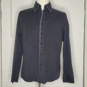 7 Diamonds Western Cowboy Rodeo Ranch Bull Riding Farmhand Black Shirt Size XL - Imagen 1 de 8