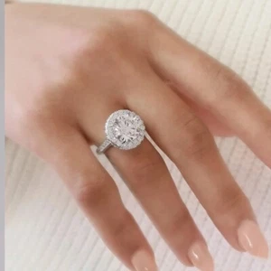 SELTENER 8,00 Ct behandelter weißer Diamant Solitär Ring in 925 Silber. Zertifiziert - Bild 1 von 8