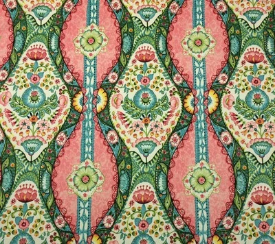 COVINGTON LALITA FLOR ROSA D4175 RAYAS FLORALES TELA MULTIUSO POR YARDA 54"W Foto 1 de 4