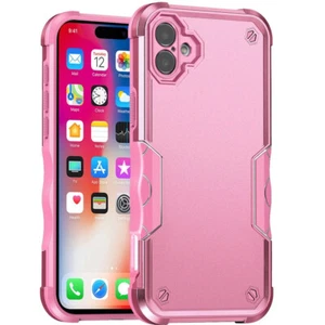 Funda blindada híbrida a prueba de golpes de grado militar para iPhone 16 - Rosa - Imagen 1 de 4