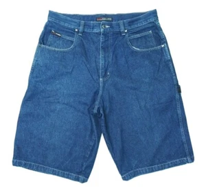 Vtg Fubu The Collection 90s Hip Hop Men’s Blue Denim Carpenter Shorts Sz 36 - Picture 1 of 10