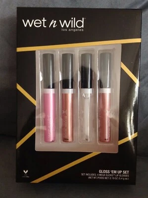 WET N WILD GLOSS 'EM UP SET OF 4 MEGA SLICKS LIP GLOSSES 0.19 OZ EACH - NEW - Image 1 of 2
