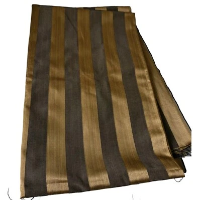 Tela de peso de tapicería a rayas marrones y doradas 60"x98" (2,7 yardas) iridiscente Foto 1 de 4