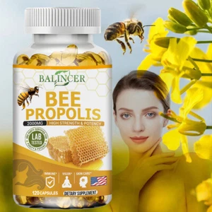 Bee Propolis Capsules 2000mg High Potency Immune Support 120 Capsules - Bild 1 von 6