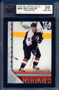2005-06 UD Hockey Young Guns #444 Jeff Carter Rookie KSA 10 GEM-MINT Flyers RC - Picture 1 of 2
