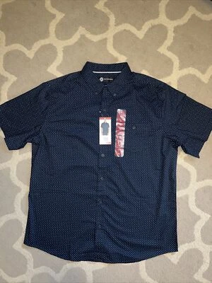 Weatherproof Short Sleeve Woven Shirt Comfort Stretch Mens XL Blue New With Tags - Image 1 of 2