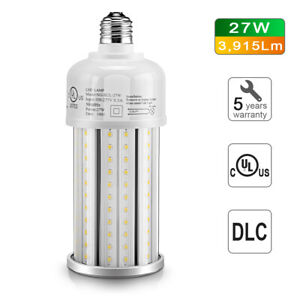100W Metal Halide Post Top Replacement LED Corn Light 27W E26 Medium E39 Mogul