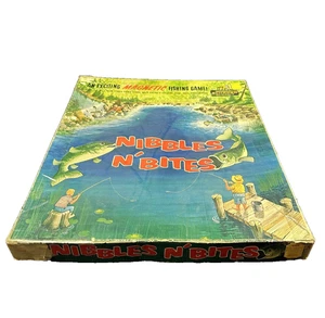 Gioco pesca magnetico vintage Schaper Nibbles N Bites con scatola 1964 #380 - Foto 1 di 10