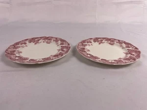 Johnson Brothers Strawberry Fair Vintage White & Pink Floral Set of 2 Plates - Picture 1 of 6