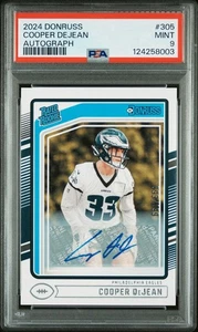 2024 Panini Donruss Auto #305 Cooper Dejean 77/199 PSA 9 - Bild 1 von 3