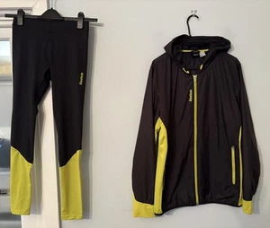 Tuta da corsa uomo Reebok Speedwick nera. Giacca a vento e collant. Medium ottime condizioni - Foto 1 di 6