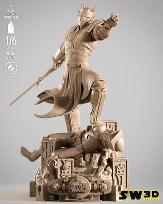 Savage Opress Star Wars 3D Printed Figure, Unpainted Clone Wars Model Kit - Image 1 of 3