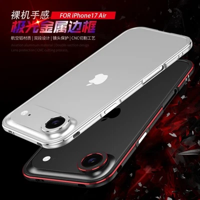 Para Apple iPhone Air, Híbrido a Prueba de Golpes Aluminio Metal Marco de Parachoques Estuche Borde Foto 1 de 4