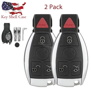 2 For Mercedes Benz C CL E GL ML S CLASS Smart Remote Key Fob Shell Case 4Btn - Picture 1 of 8