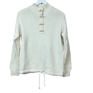 Vintage Lauren Ralph Lauren Toggle Button White Sweater Women Sz S - Picture 1 of 6