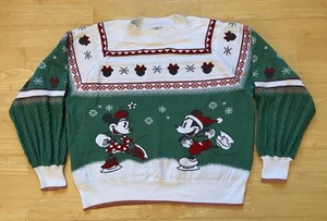Große 47" Zoll Brust Disney Mickey & Minnie Mouse Ugly Christmas Pullover Sweater - Bild 1 von 7