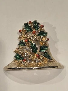 Weihnachtsglocke mit heiliger Anstecknadel Brosche - Bild 1 von 3