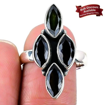 Alexandrite Gemstone Solid Silver Christmas Wife Statement Wedding Ring Size 8.5 - Image 1 of 4