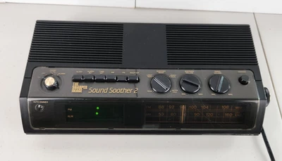 The Sharper Image Sound Soother 2 SM220 Dual Alarm Clock Radio Black Sleep Timer - Image 1 of 4