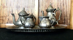 5 Piece Silver Plated Mini Tea Set / Vintage / India - Picture 1 of 6