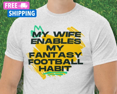 Maglia Fantacalcio Divertente Fantasy Bozza Maglietta Matrimonio Umorismo Moglie - Immagine 1 di 4