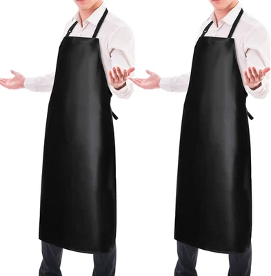 2 Pack Waterproof Rubber Vinyl Apron 40 Inch Chef Aprons for Men Heavy Duty - Image 1 of 4
