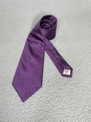 Corbata Turnbull & Asser London para hombre jacquard 100 % seda púrpura verde geométrica Foto 1 de 4