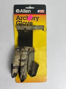 VTG Realtree Advantage Camo Traditional Archery Three Leather Finger Glove L - Picture 1 of 2