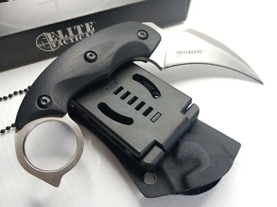 Karambit Micarta Full Tang D2 Fixed Blade Knife Horizontal Conceal Carry Kydex - Image 1 of 4